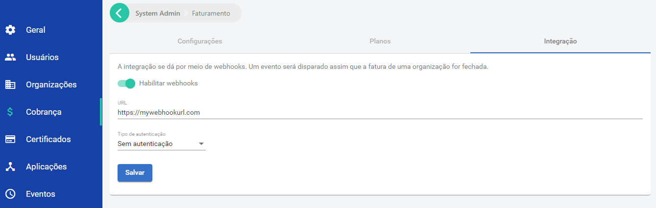 Billing webhook