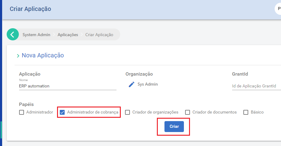 Create application