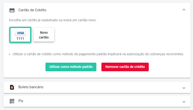 Payment methods