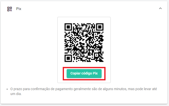 Pix copy code