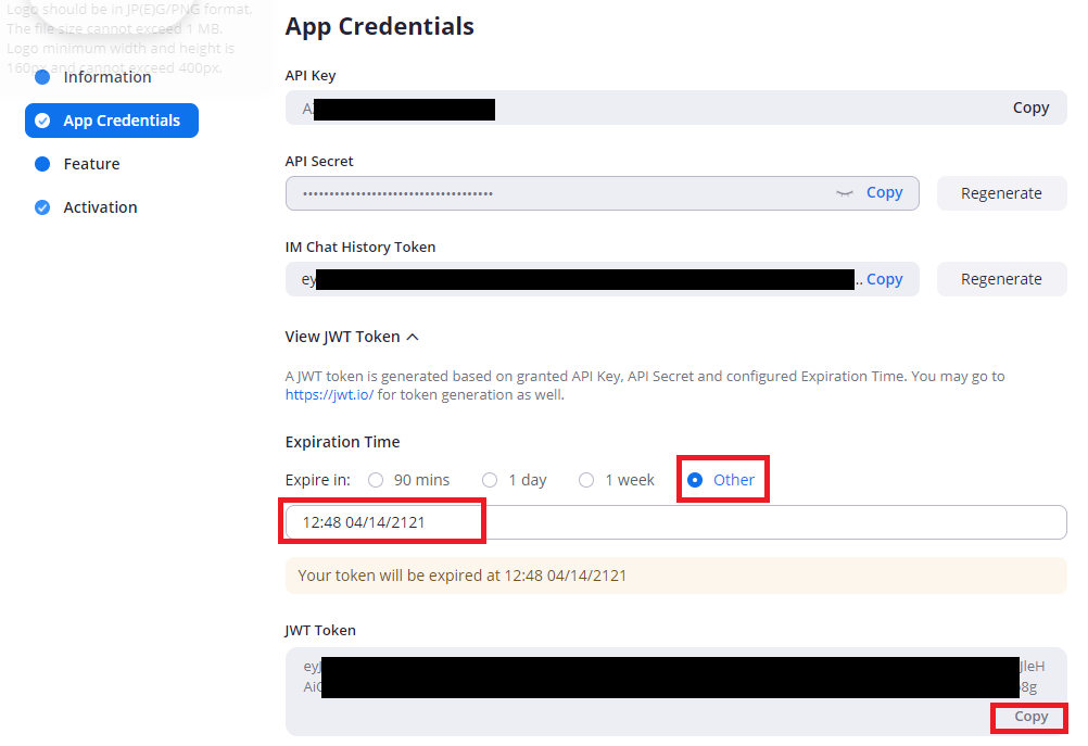 Zoom S2S App Credentials